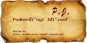 Podhorányi József névjegykártya