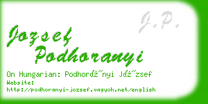 jozsef podhoranyi business card